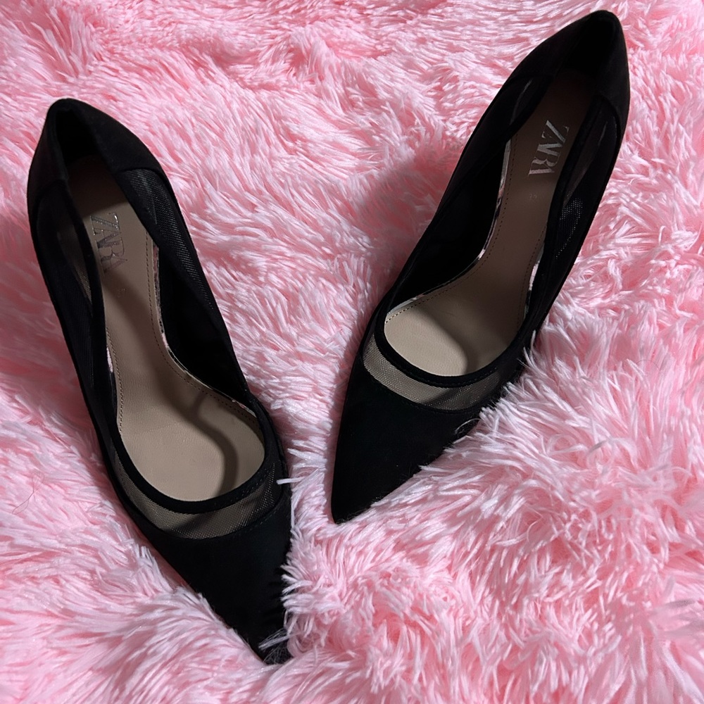 ZARA Mesh Closed Toe Heels
